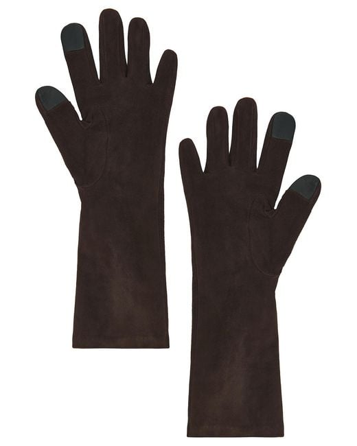 Agnelle Black Celia Suede Gloves