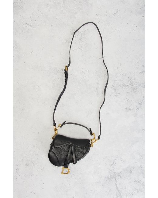 Dior Black Micro Saddle Bag