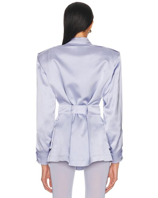 Alexandre Vauthier Blue Satin Tailoring Jacket