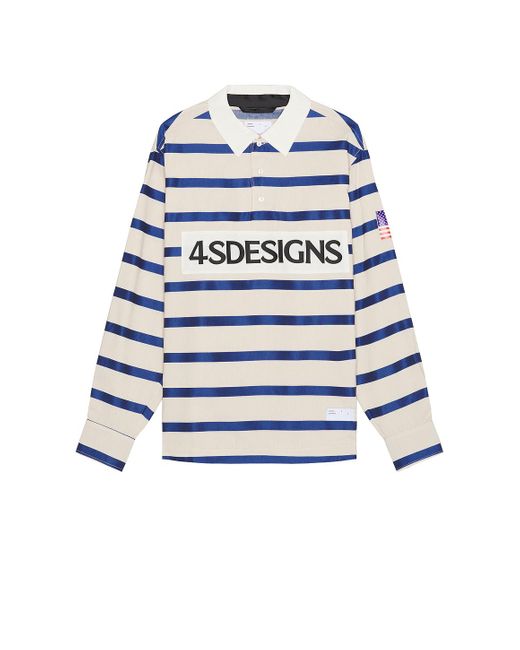 4SDESIGNS Blue Rugby Shirt for men