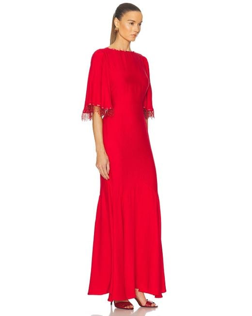 Bode Red Beaded Claret Gown