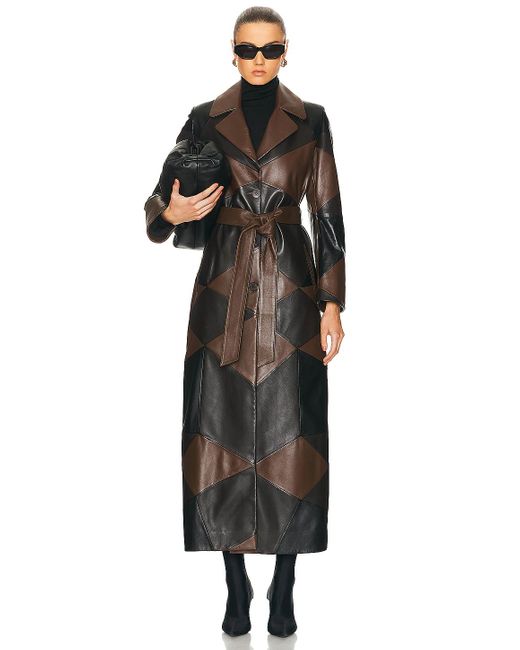 Nour Hammour Black For Fwrd Sonja Patchwork Trench Coat