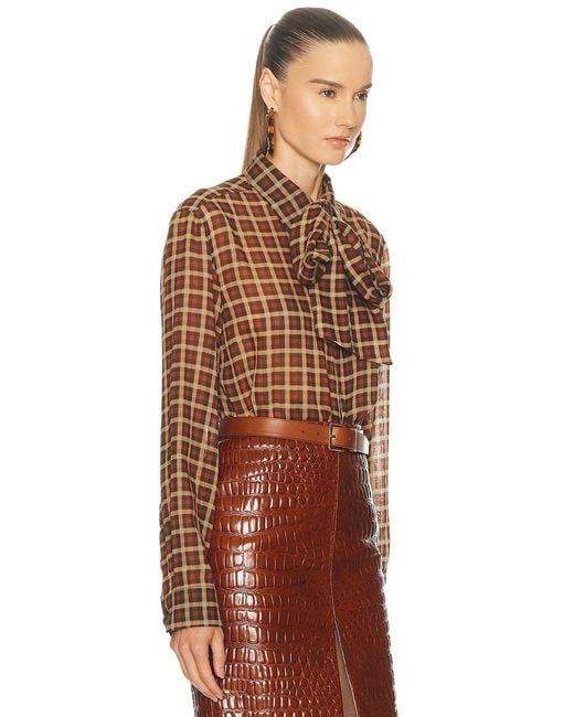 Saint Laurent Brown Button Up Top