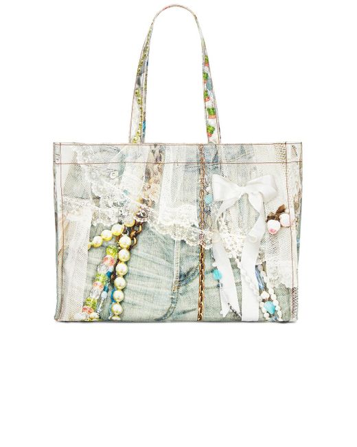 Acne Metallic Logo Shopper Tote