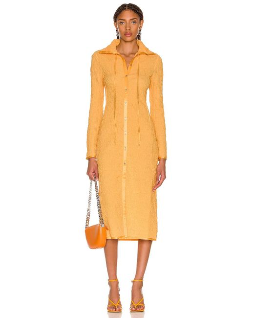 Acne Studios Cotton Dress in Orange | Lyst