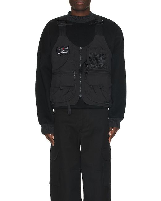 Snow Peak Black X Toned Trout Camp Vest for men