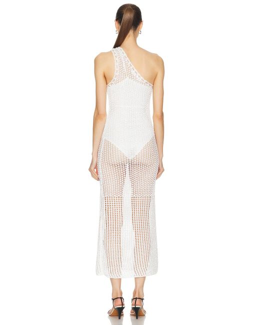 IRO White Widdy Crochet One Shoulder Dress