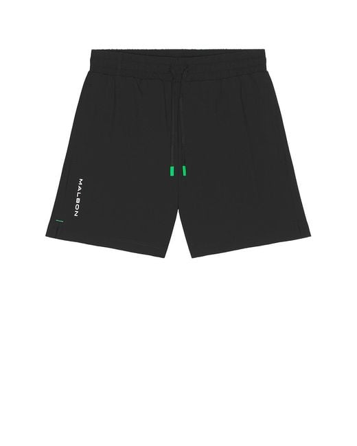 Malbon Black Performance Poly Tech Shorts for men