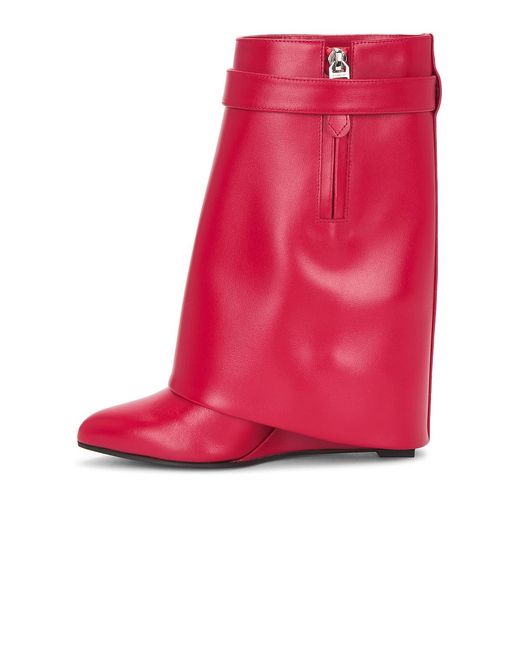 Givenchy Red Shark Lock Ankle Boot