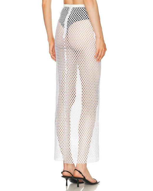 SEV White Sequin Mesh Skirt