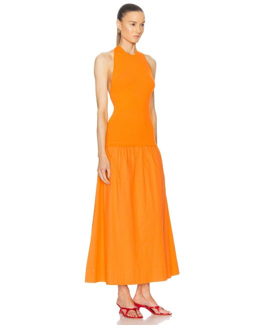 Simon Miller Orange Junjo Knit Poplin Dress