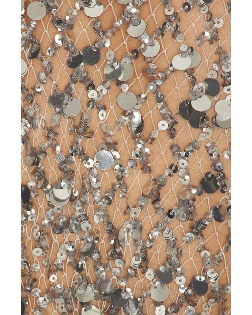 LAPOINTE Gray Net Mesh Sequin Cape Tee