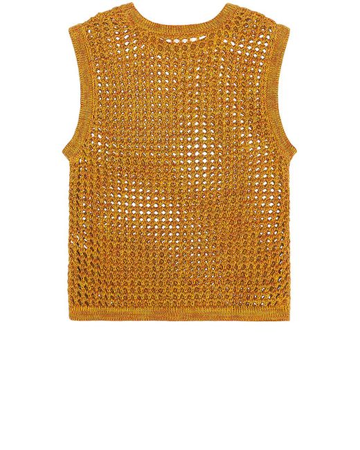 Nicholas Daley Yellow Crochet Vest for men