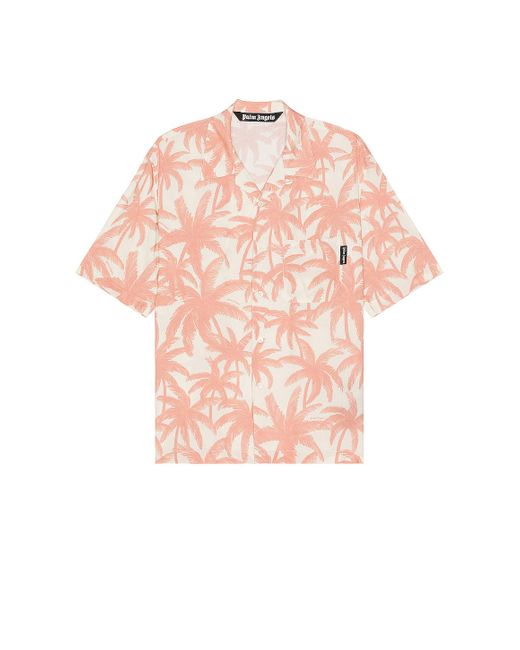Palm Angels Pink Allover Shirt for men
