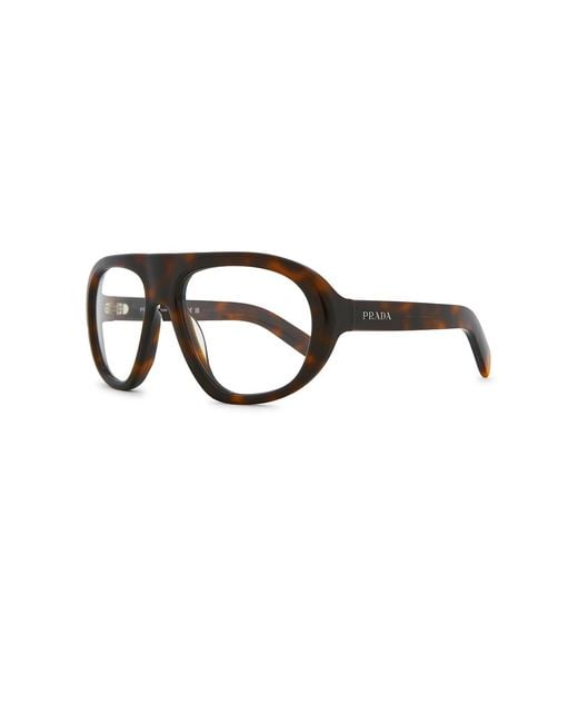 Prada Black Circular Light Glasses for men