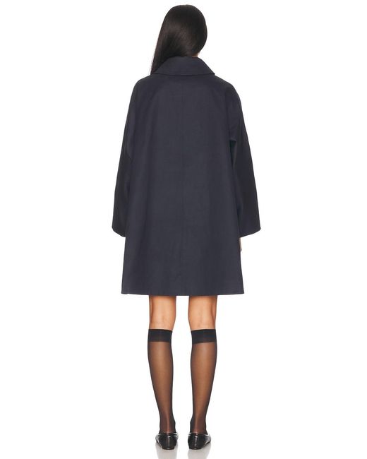 Bode Blue Waxed Herringbone Peacoat