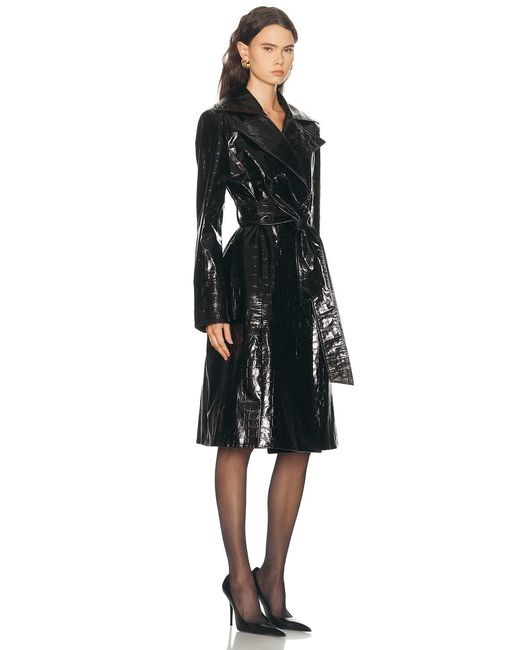 SAME Black The Leather Trench Coat