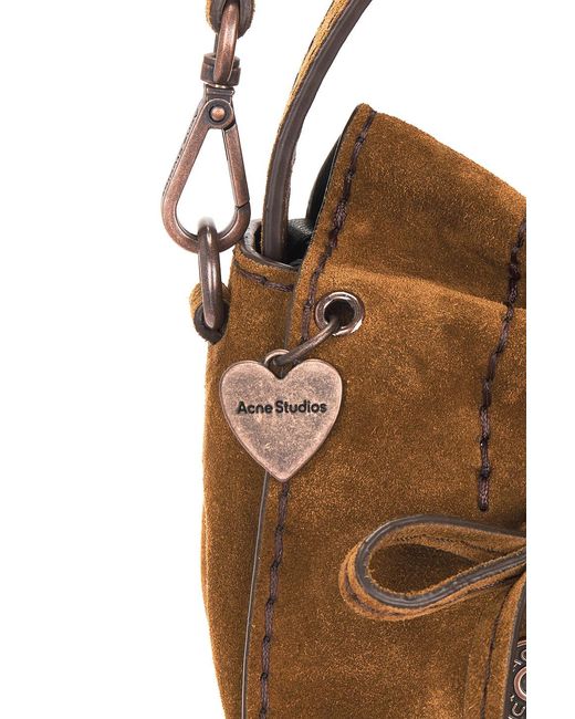 Acne Metallic Multipocket Micro Crossbody Suede Bag