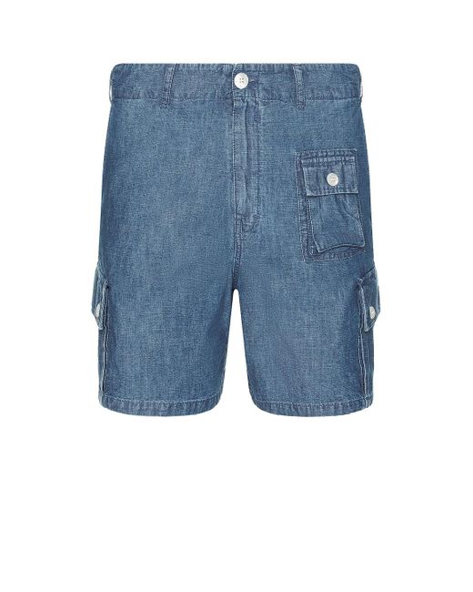 Givenchy Blue Chambray Cargo Shorts for men