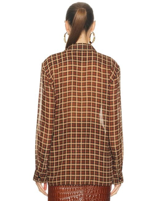 Saint Laurent Brown Button Up Top