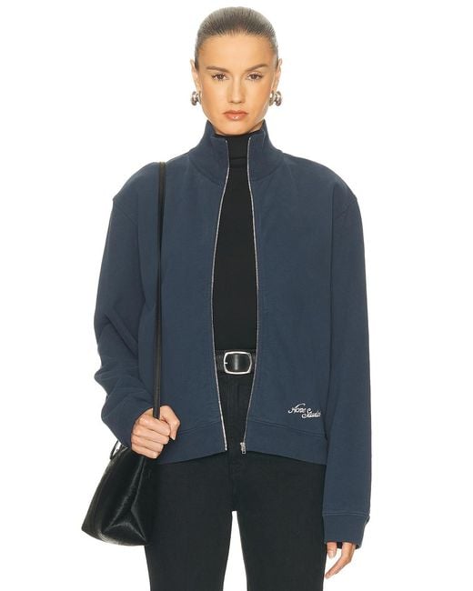 Acne Blue Zip Sweatshirt