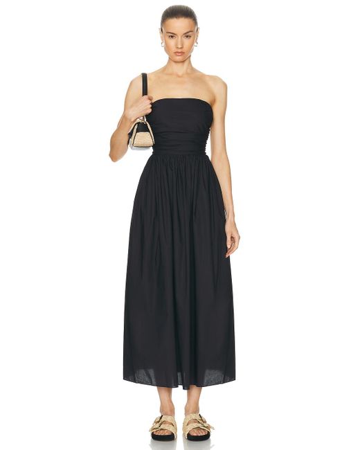 Matteau Black Strapless Lace Up Dress