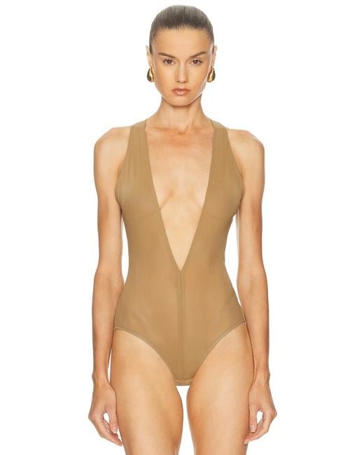 Alex Perry Natural Halter Bodysuit