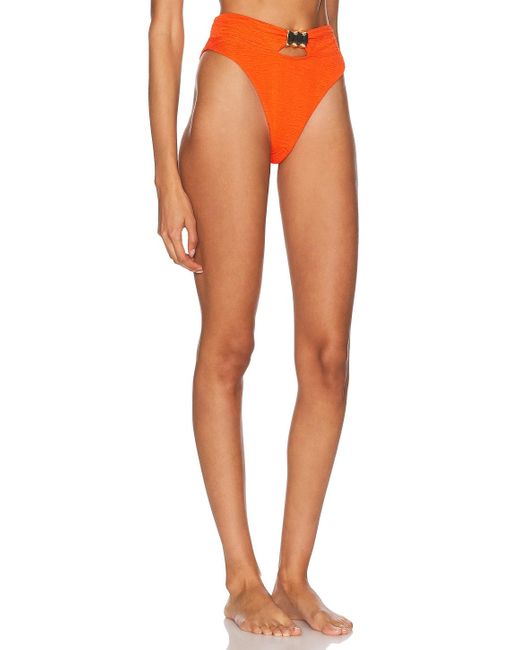 La Porte Orange Kate Pinch Hardware Bikini Bottom
