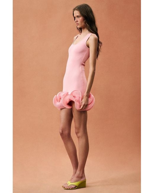 SAME Pink For Fwrd Double Ruffle Mini Dress