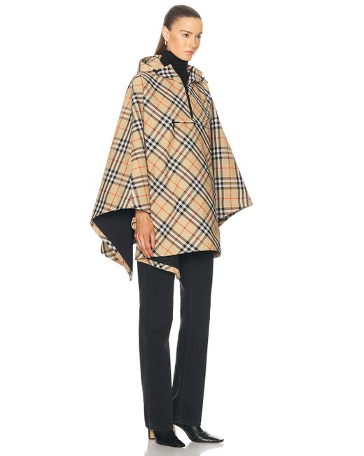 Burberry Natural Poncho With Hood