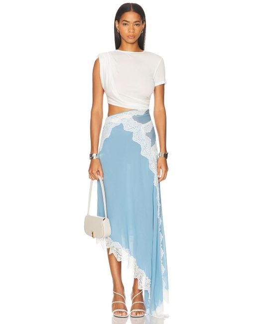 third form visions lace-trimmed maxi dress Third Form Visions Lace Deep V Maxi Dress Polka Dot