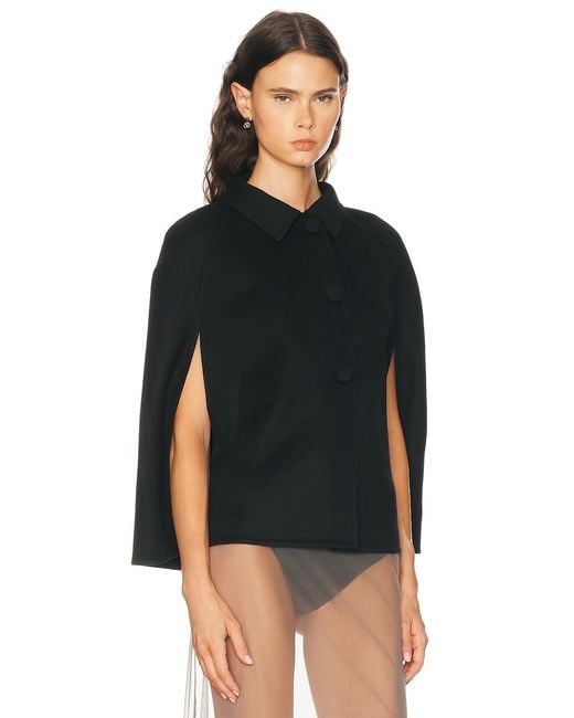 Valentino Black Compact Drape Cape Jacket