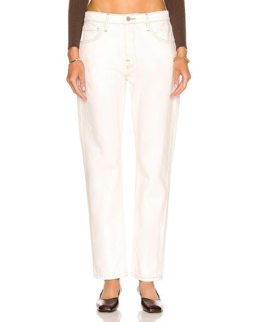 FRAME Cotton Le Slouch in Ecru Slacks and Chinos Cargo trousers Womens Clothing Trousers White 