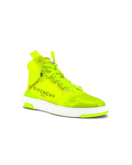 Givenchy Yellow Wing Transparent High-top Sneakers for men