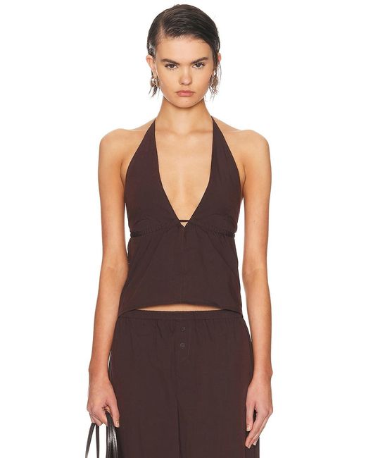 Deiji Studios Multicolor Button Halter Top