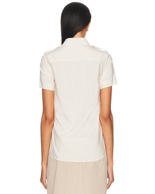 Burberry White Button Up Top