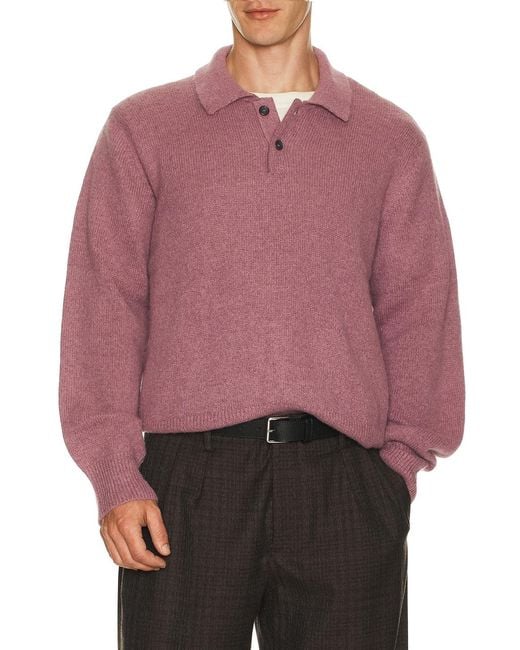 Corridor NYC Pink Brushed Alpaca Polo for men