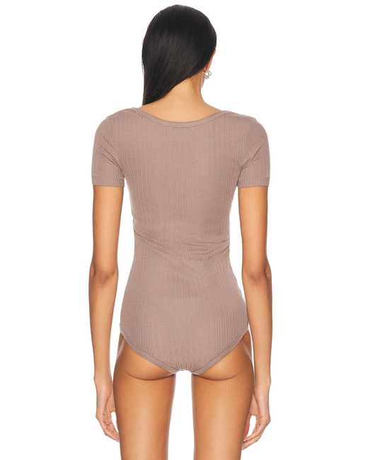 Lemaire White Button Ribbed Bodysuit
