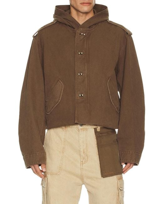 we11done Brown Folded Shortened Jacket for men