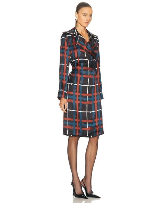 Burberry Blue Sally Patterned Trenchcoat