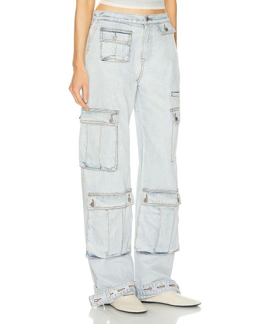 GRLFRND Multicolor Lara Low Rise Wide Leg Cargo Jeans