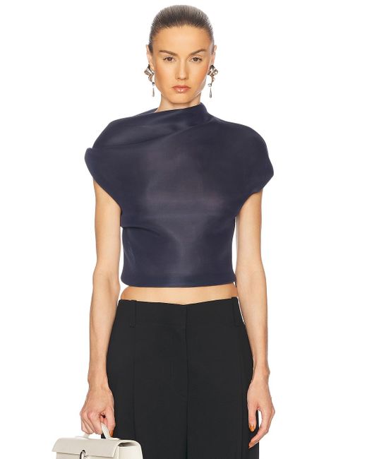 Brandon Maxwell Blue The Helene Top