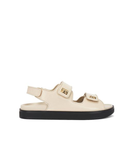 Givenchy White 4g Strap Flat Sandal