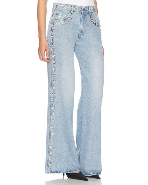 Coperni Blue Studded Wide Leg Jeans