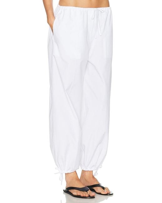 Totême  White Drawstring Cotton Trouser