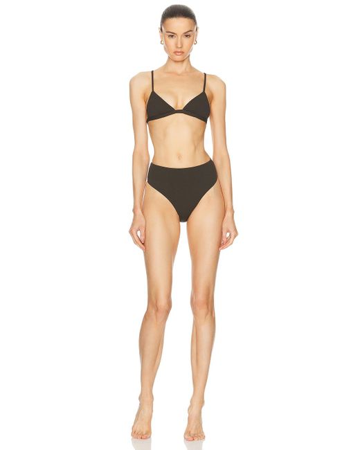 Matteau Black Petite Triangle Bikini Top