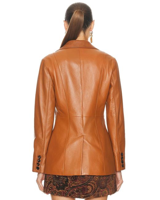 Chloé Brown Slouch Leather Blazer