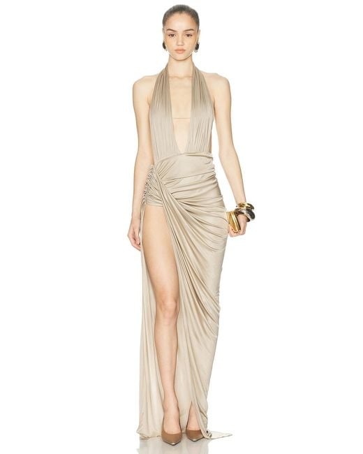 Atlein Natural Open Draped Gown