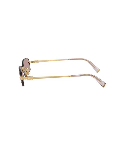 Miu Miu Metallic Rectangular Sunglasses