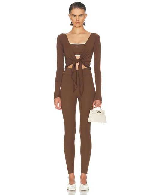 437 Brown The Ballet Wrap Top